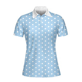 Hello Blue Polka Dot Polo Shirt