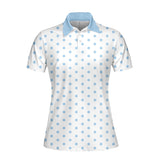 Ponytail Blue Polka Dot Polo Shirt