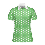 Hello Green Polka Dot Polo Shirt